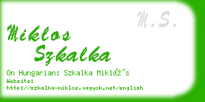 miklos szkalka business card